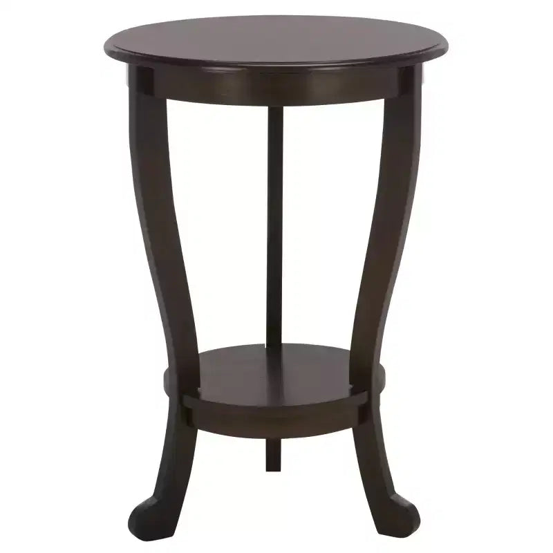 Round Pedestal Side Table Vintage Grey Pine