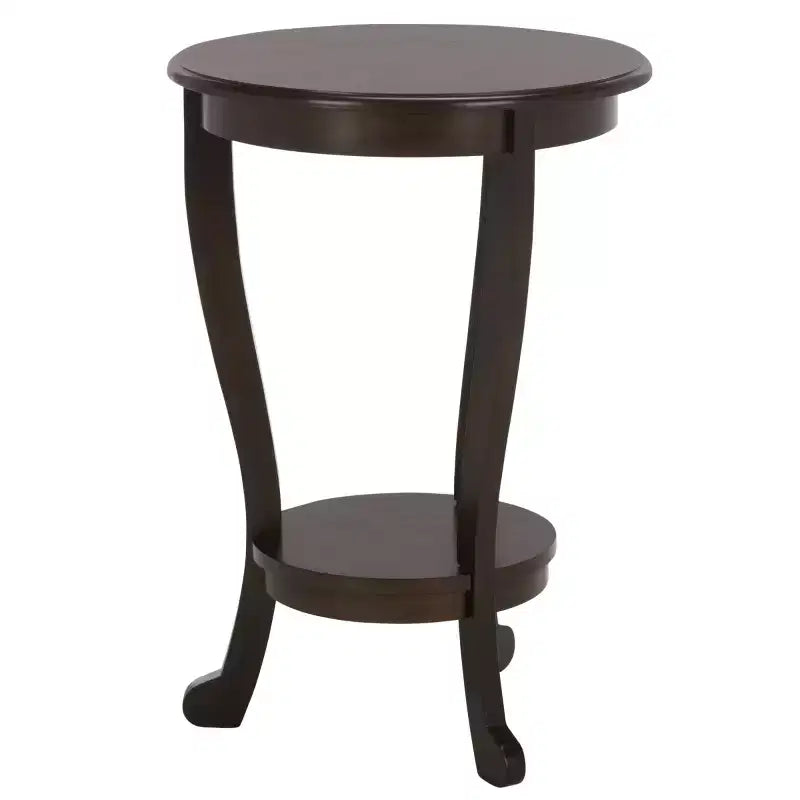 Round Pedestal Side Table Vintage Grey Pine