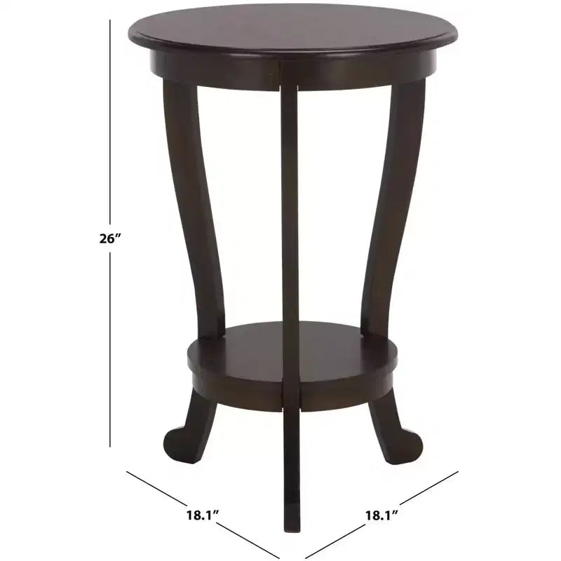 Round Pedestal Side Table Vintage Grey Pine
