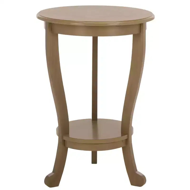 Round Pedestal Side Table Vintage Grey Pine