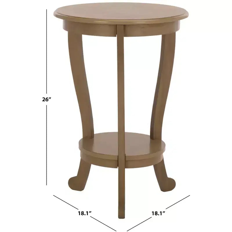 Round Pedestal Side Table Vintage Grey Pine