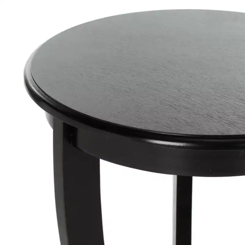Round Pedestal Side Table Vintage Grey Pine