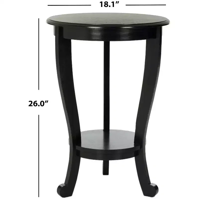 Round Pedestal Side Table Vintage Grey Pine