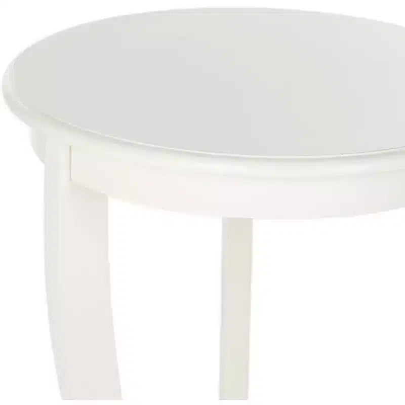 Round Pedestal Side Table Vintage Grey Pine