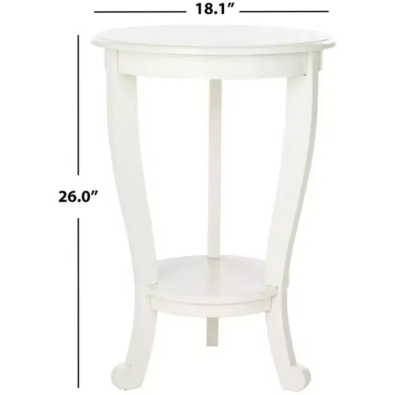 Round Pedestal Side Table Vintage Grey Pine
