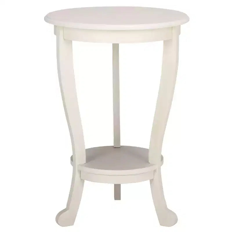 Round Pedestal Side Table Vintage Grey Pine