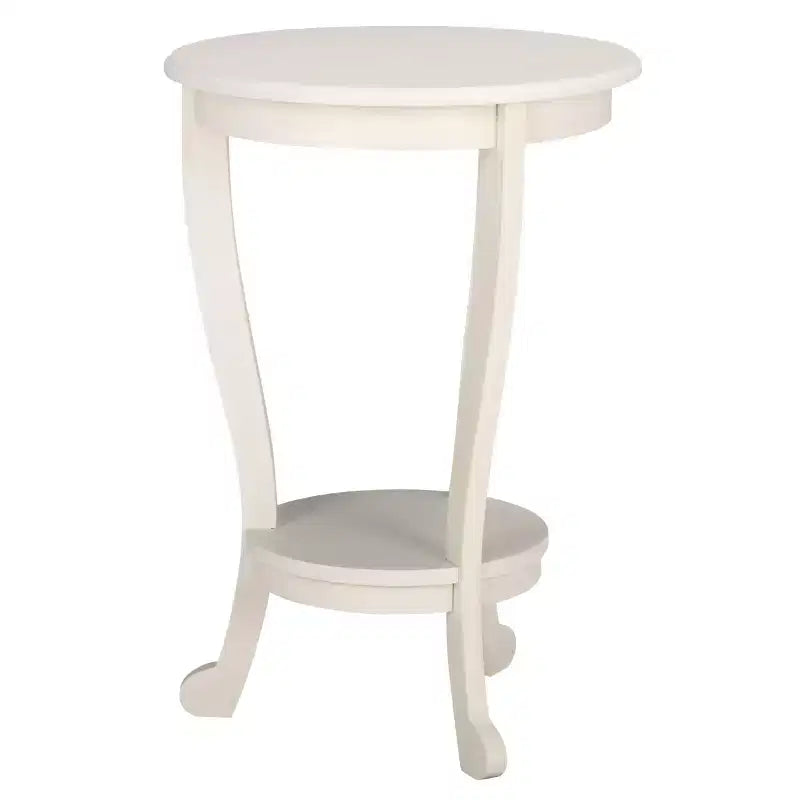 Round Pedestal Side Table Vintage Grey Pine