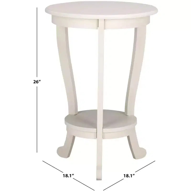 Round Pedestal Side Table Vintage Grey Pine