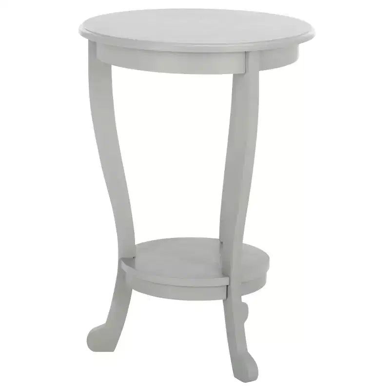 Round Pedestal Side Table Vintage Grey Pine