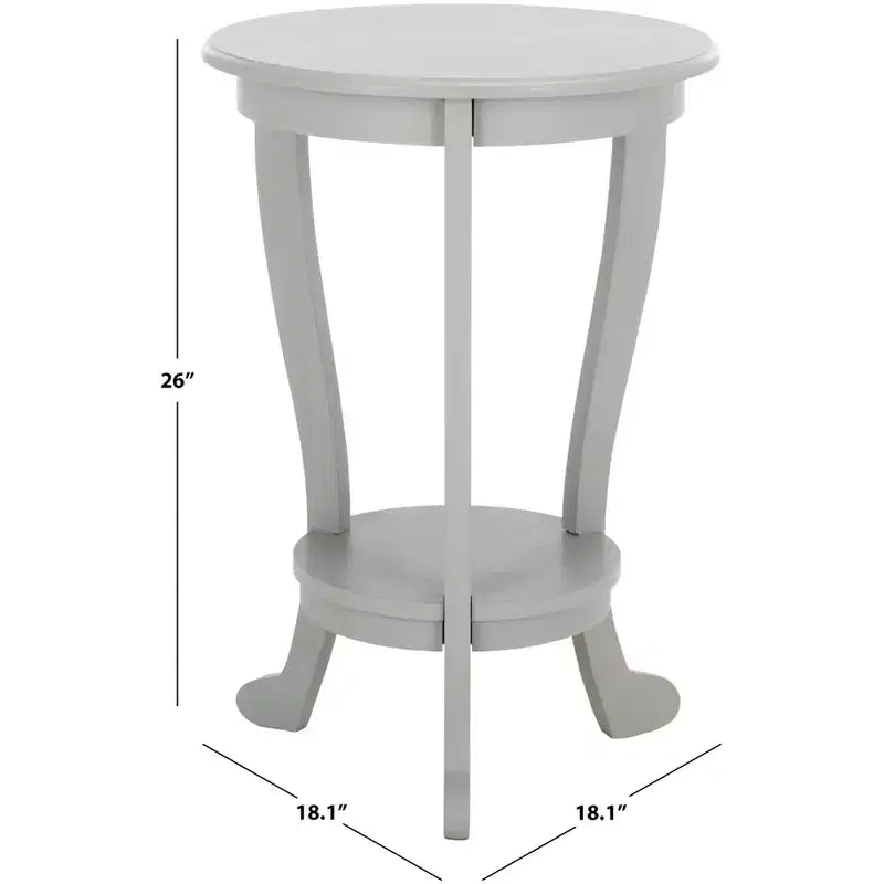 Round Pedestal Side Table Vintage Grey Pine