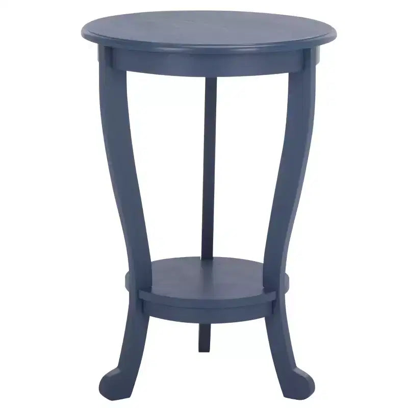 Round Pedestal Side Table Vintage Grey Pine