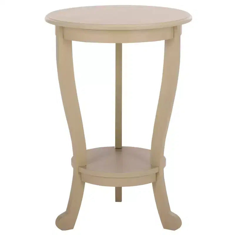 Round Pedestal Side Table Vintage Grey Pine