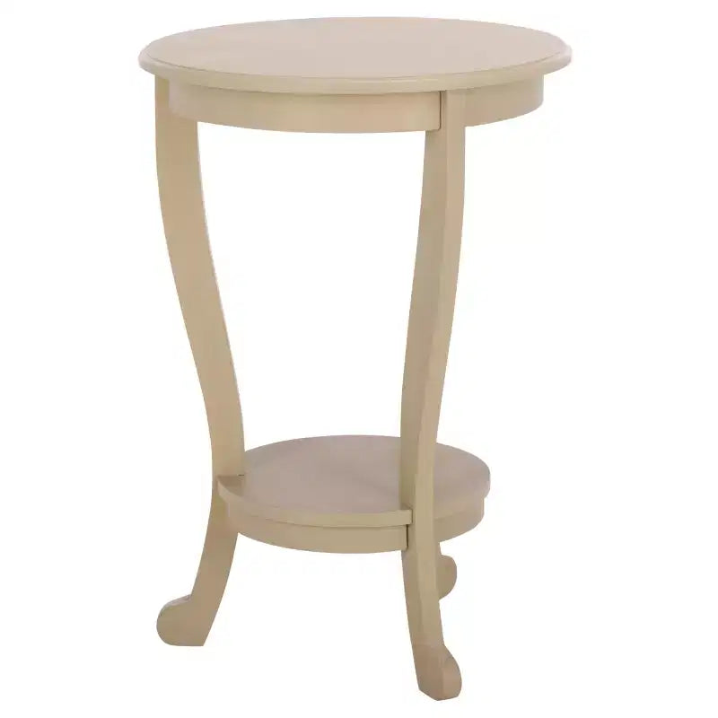 Round Pedestal Side Table Vintage Grey Pine