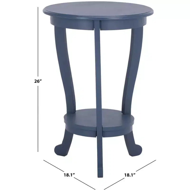 Round Pedestal Side Table Vintage Grey Pine