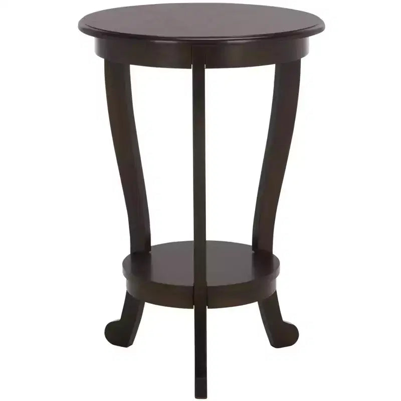 Round Pedestal Side Table Vintage Grey Pine