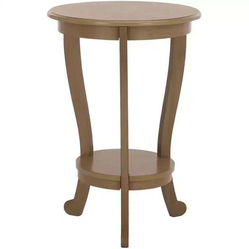 Round Pedestal Side Table Vintage Grey Pine
