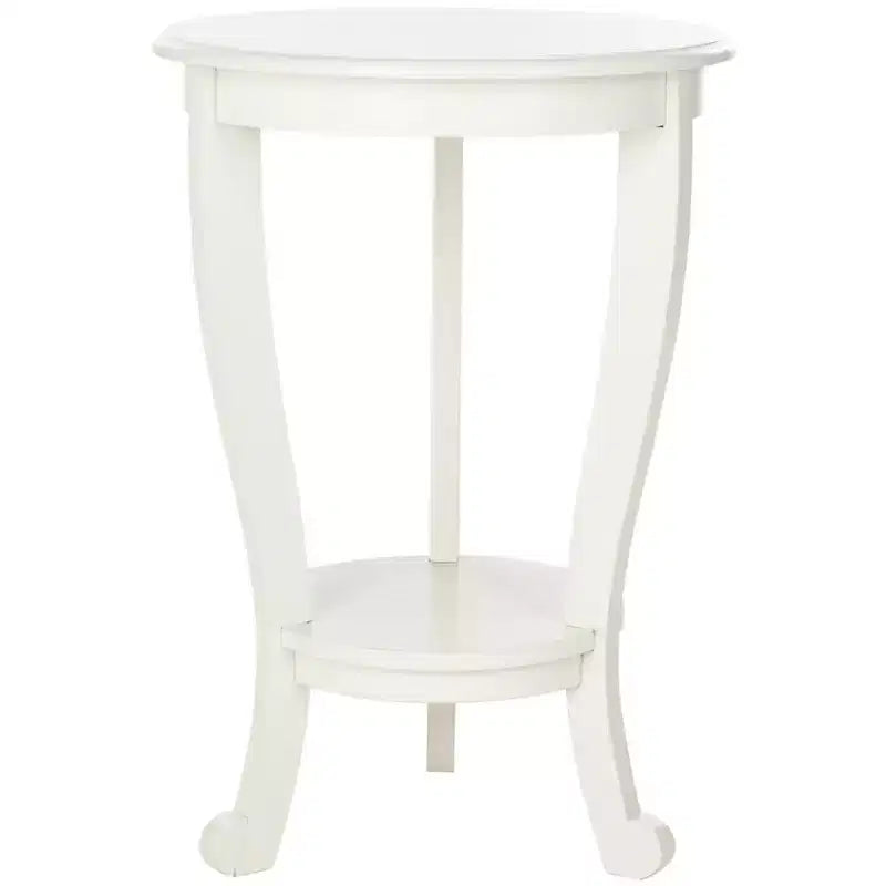 Round Pedestal Side Table Vintage Grey Pine