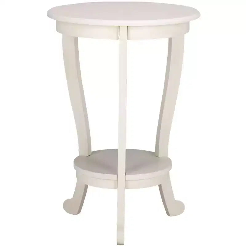 Round Pedestal Side Table Vintage Grey Pine