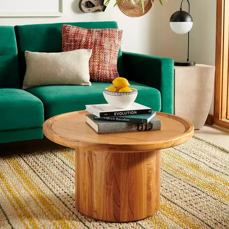 Round Coffee Table Rustic Farmhouse Style