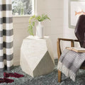 Mosaic Geometric Side Table Light Beige Lacquered