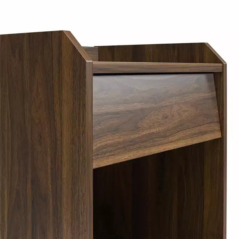 Kids Nightstand Walnut Mid-Century Modern with Drawer