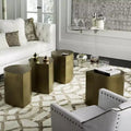 Contemporary Iron Coffee Table Antique Brass Finish