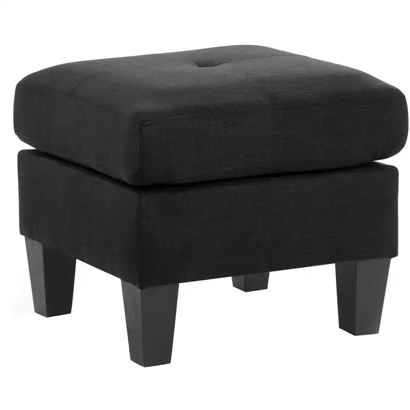 Square Polyester Upholstered Tufted Ottoman