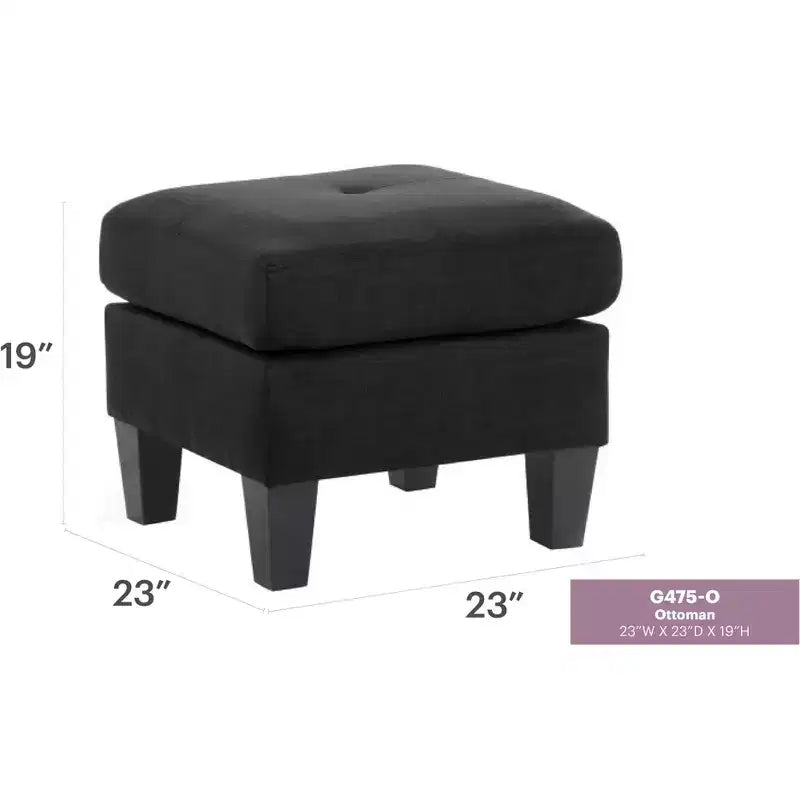 Square Polyester Upholstered Tufted Ottoman
