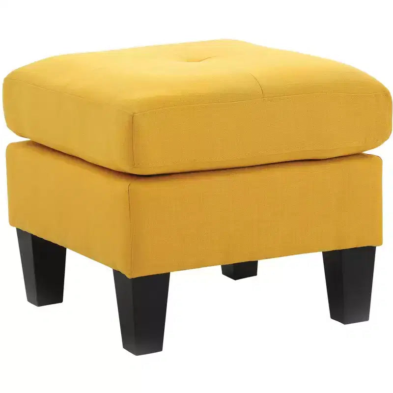 Square Polyester Upholstered Tufted Ottoman