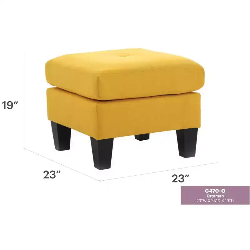 Square Polyester Upholstered Tufted Ottoman
