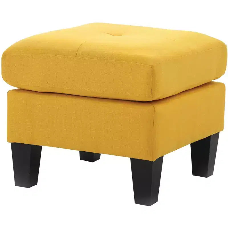 Square Polyester Upholstered Tufted Ottoman
