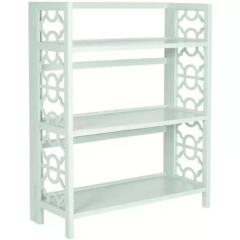 Small Open Bookcase 3-Shelf Black Lacquered