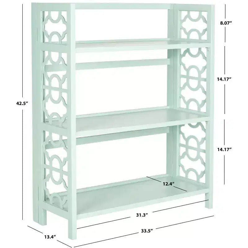 Small Open Bookcase 3-Shelf Black Lacquered