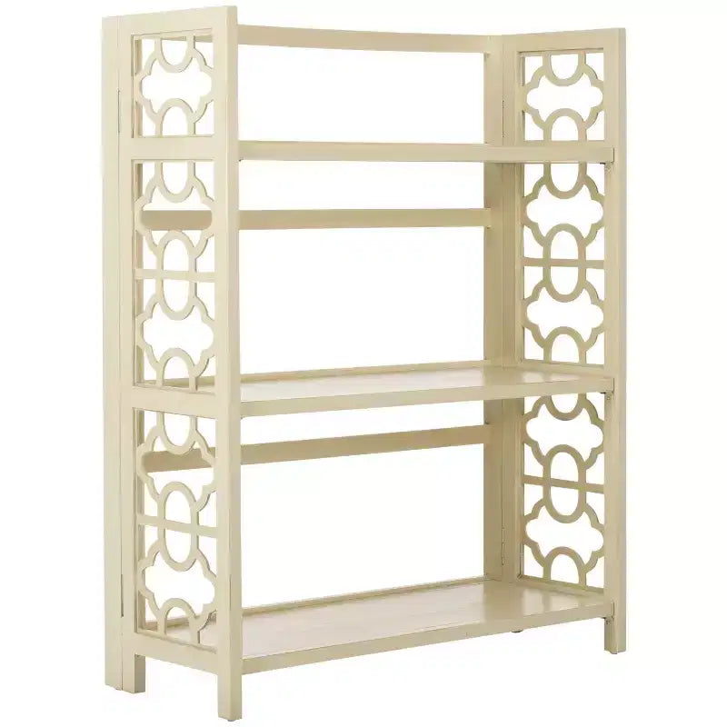 Small Open Bookcase 3-Shelf Black Lacquered