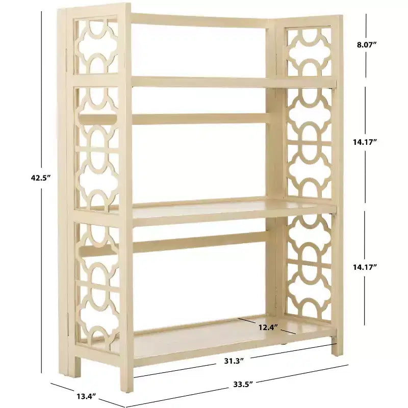 Small Open Bookcase 3-Shelf Black Lacquered