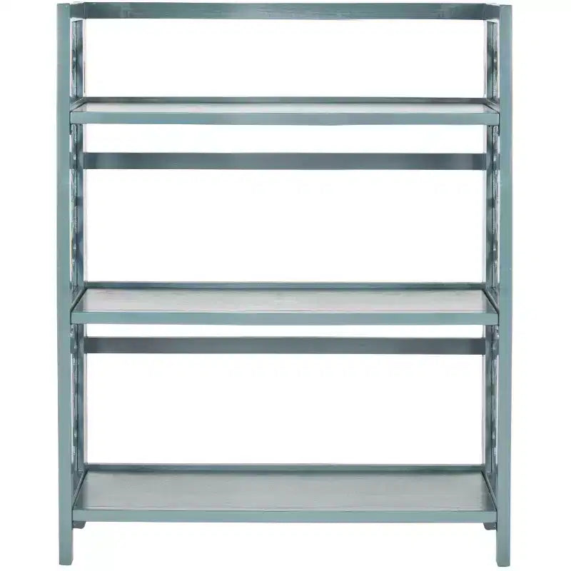 Small Open Bookcase 3-Shelf Black Lacquered