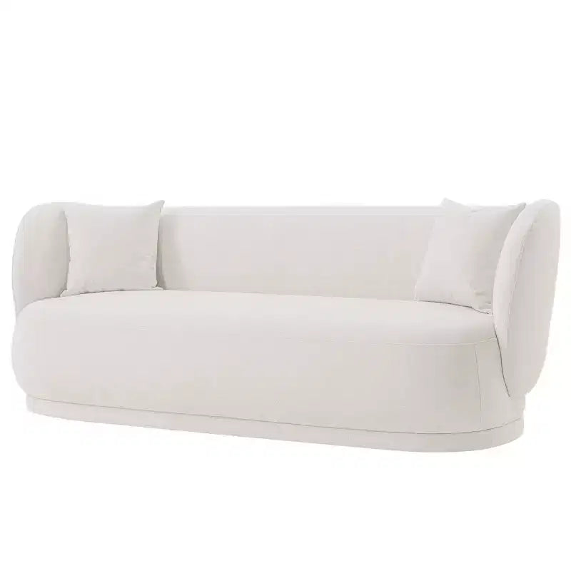 Contemporary Linen Upholstered Sofa with Pillows 3-Seater