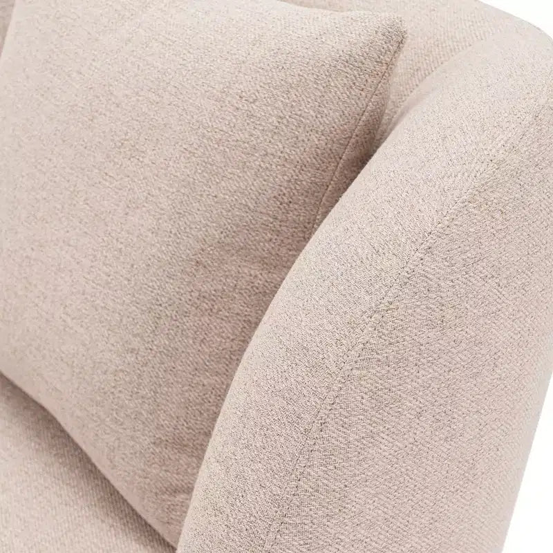 Contemporary Linen Upholstered Sofa with Pillows 3-Seater