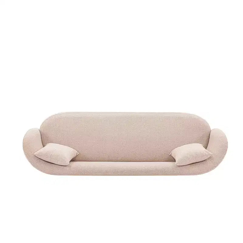 Contemporary Linen Upholstered Sofa with Pillows 3-Seater