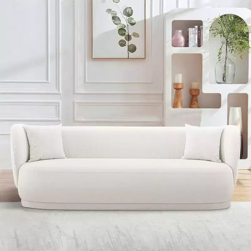 Contemporary Linen Upholstered Sofa with Pillows 3-Seater