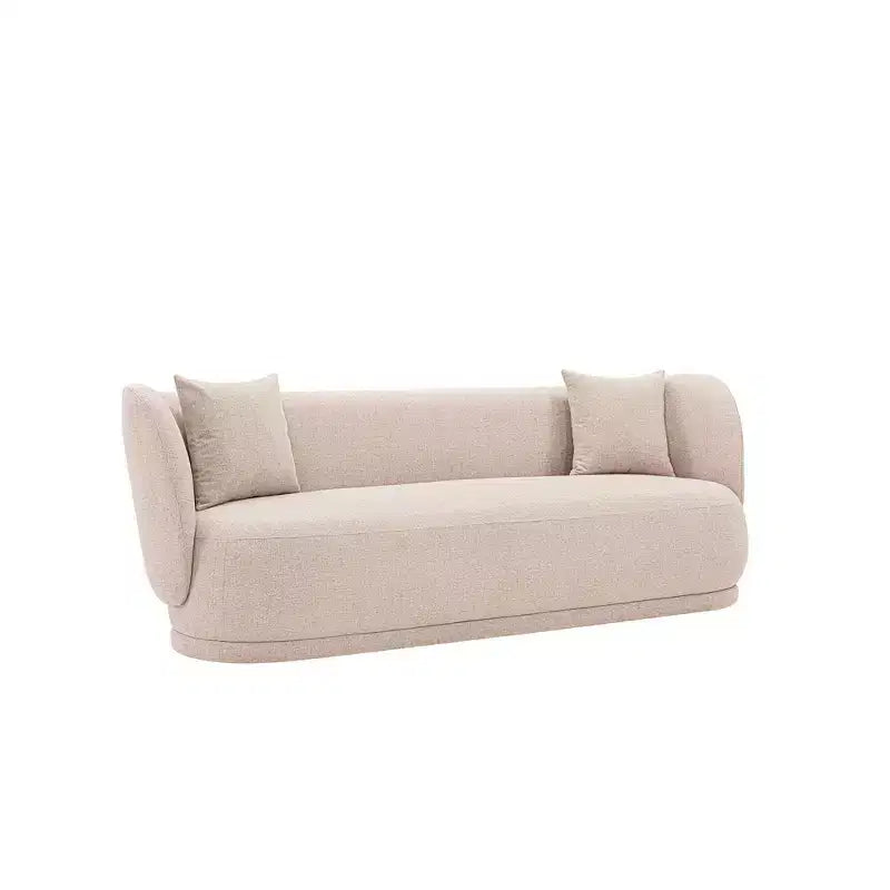 Contemporary Linen Upholstered Sofa with Pillows 3-Seater