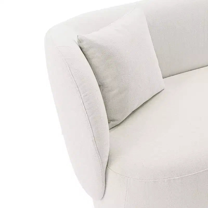Contemporary Linen Upholstered Sofa with Pillows 3-Seater