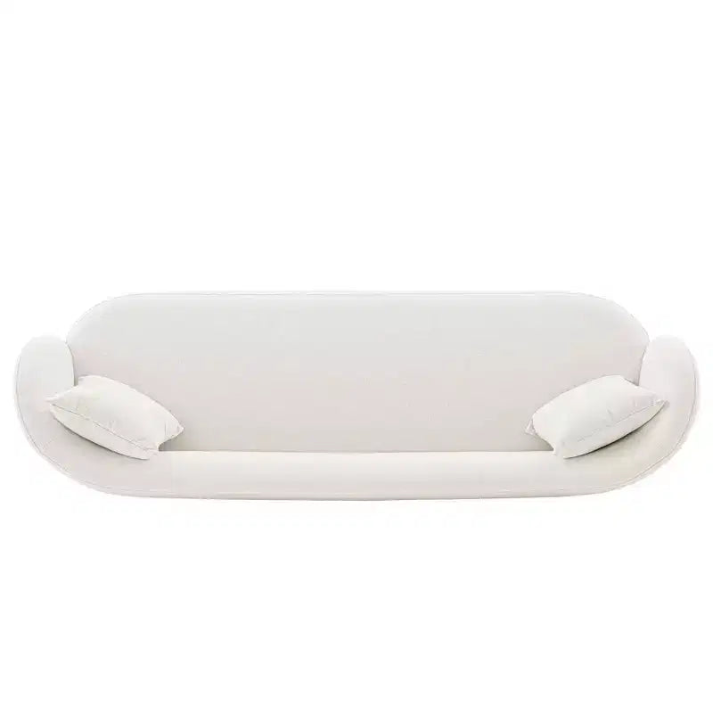 Contemporary Linen Upholstered Sofa with Pillows 3-Seater
