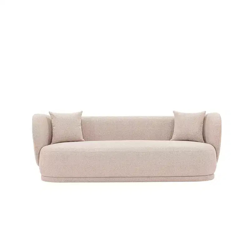 Contemporary Linen Upholstered Sofa with Pillows 3-Seater