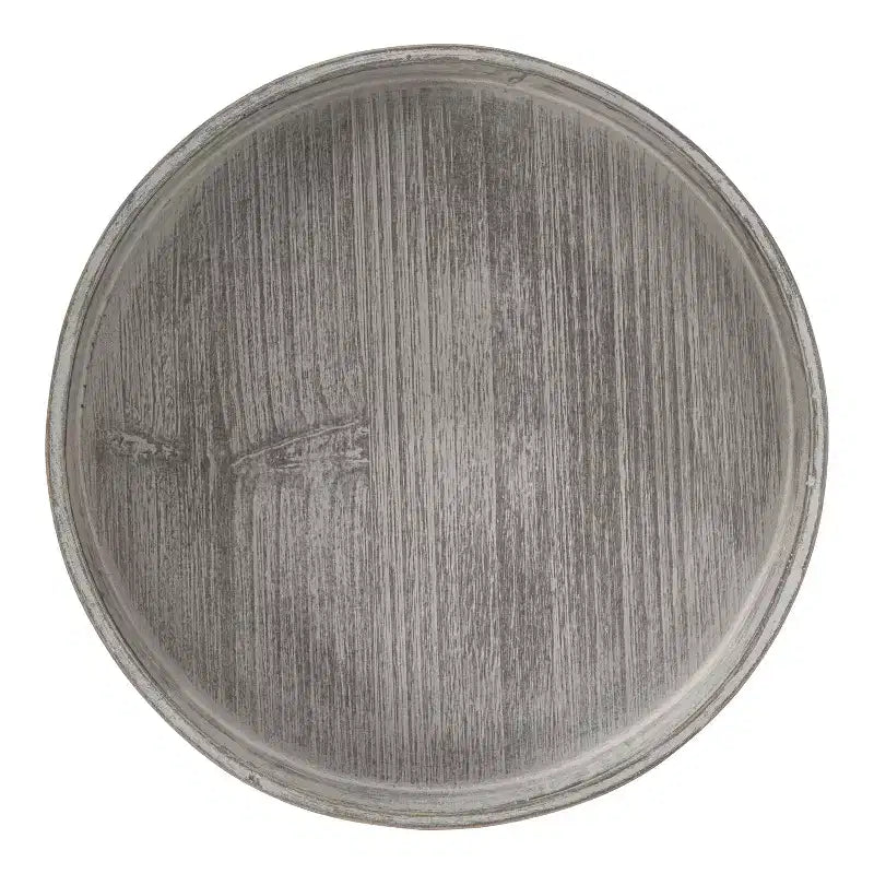 Farmhouse Pedestal End Table Distressed Gray