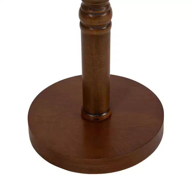 Farmhouse Pedestal End Table Distressed Gray