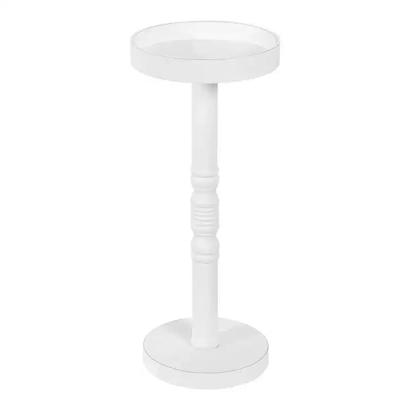 Farmhouse Pedestal End Table Distressed Gray
