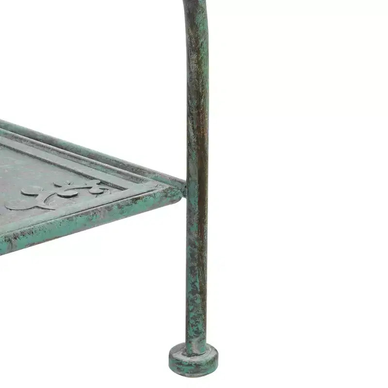 4-Tier Iron Shelf Unit Indoor/Outdoor Antique White