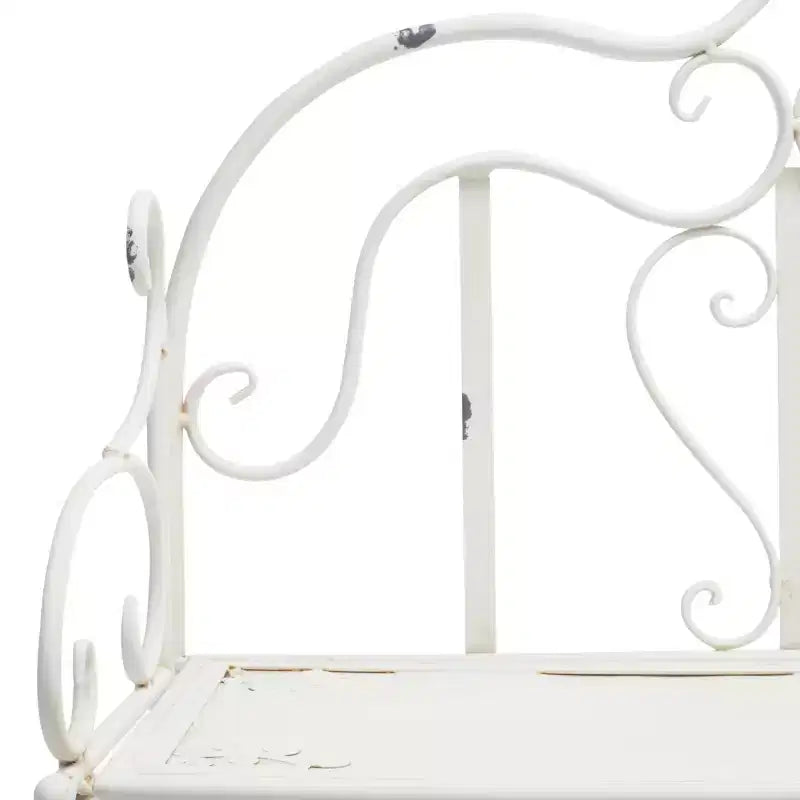 4-Tier Iron Shelf Unit Indoor/Outdoor Antique White