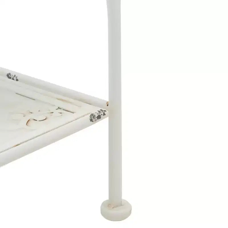 4-Tier Iron Shelf Unit Indoor/Outdoor Antique White